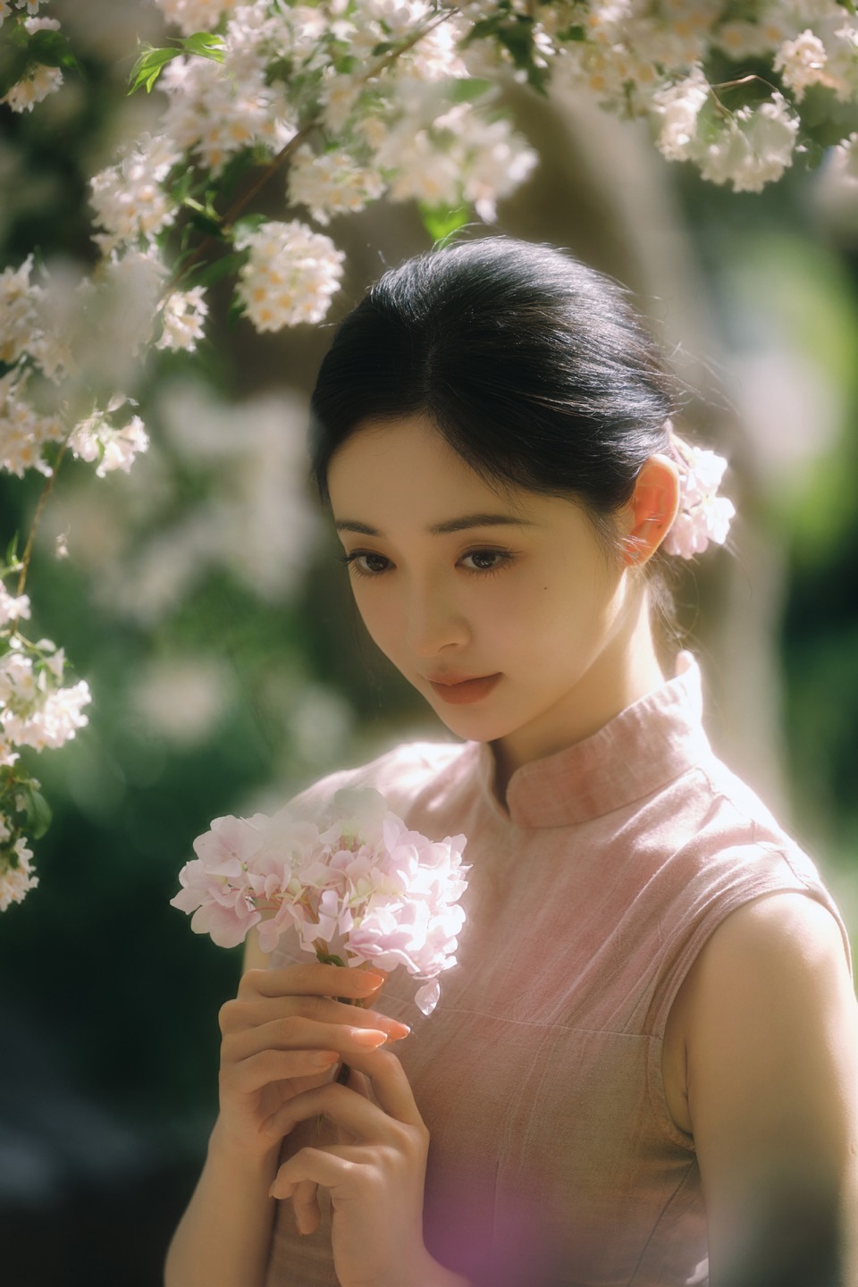周洁琼婀娜浅笑摇曳生姿 在暖阳中散发魅力