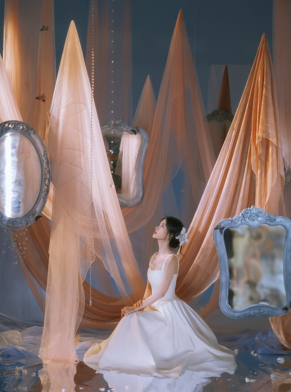 鞠婧祎粉纱漫卷星光 星辰坠入裙摆翩然而至  第2张