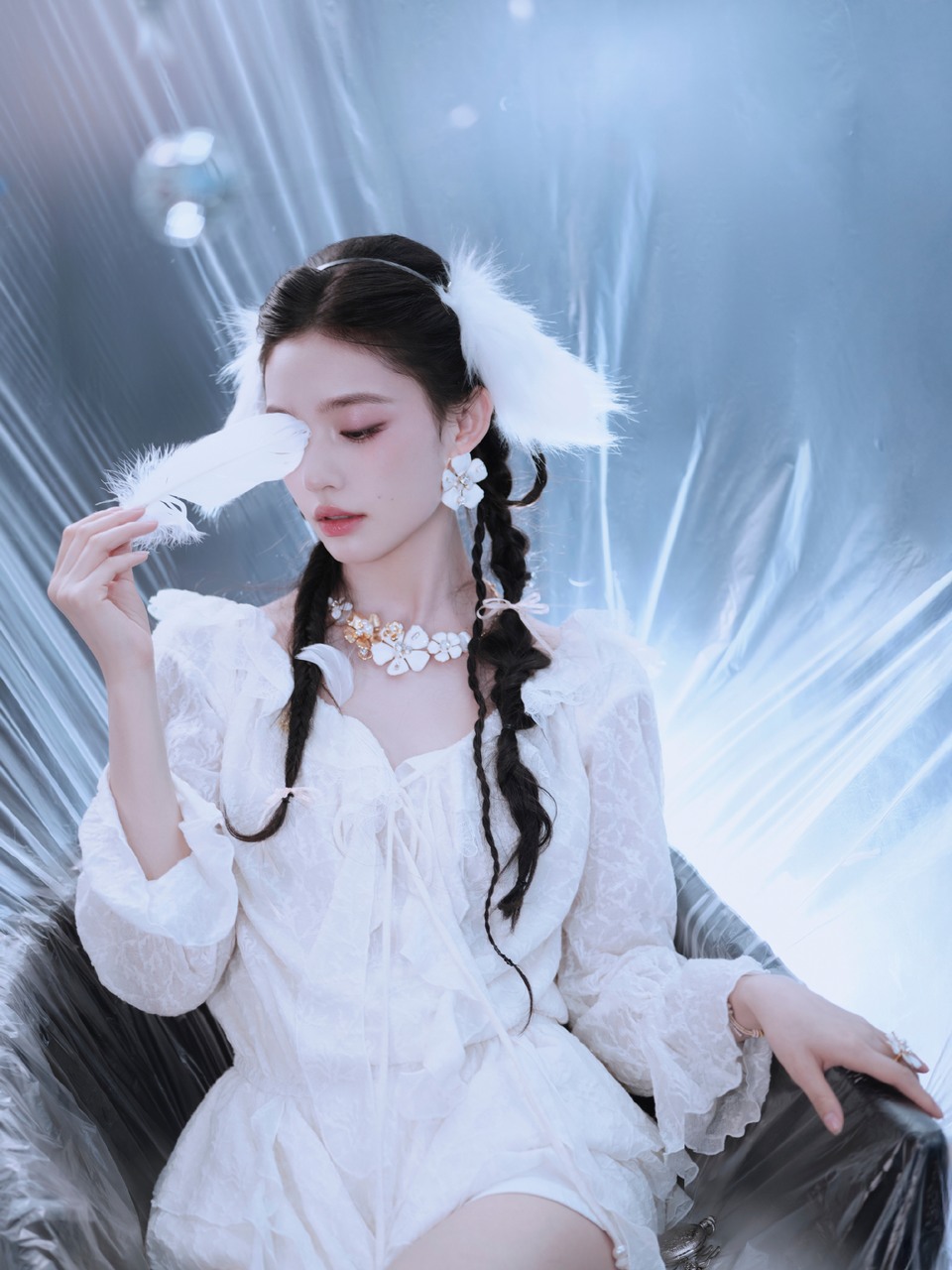 林允撷取星光与繁花 坠入静谧柔软的纯白梦境  第9张