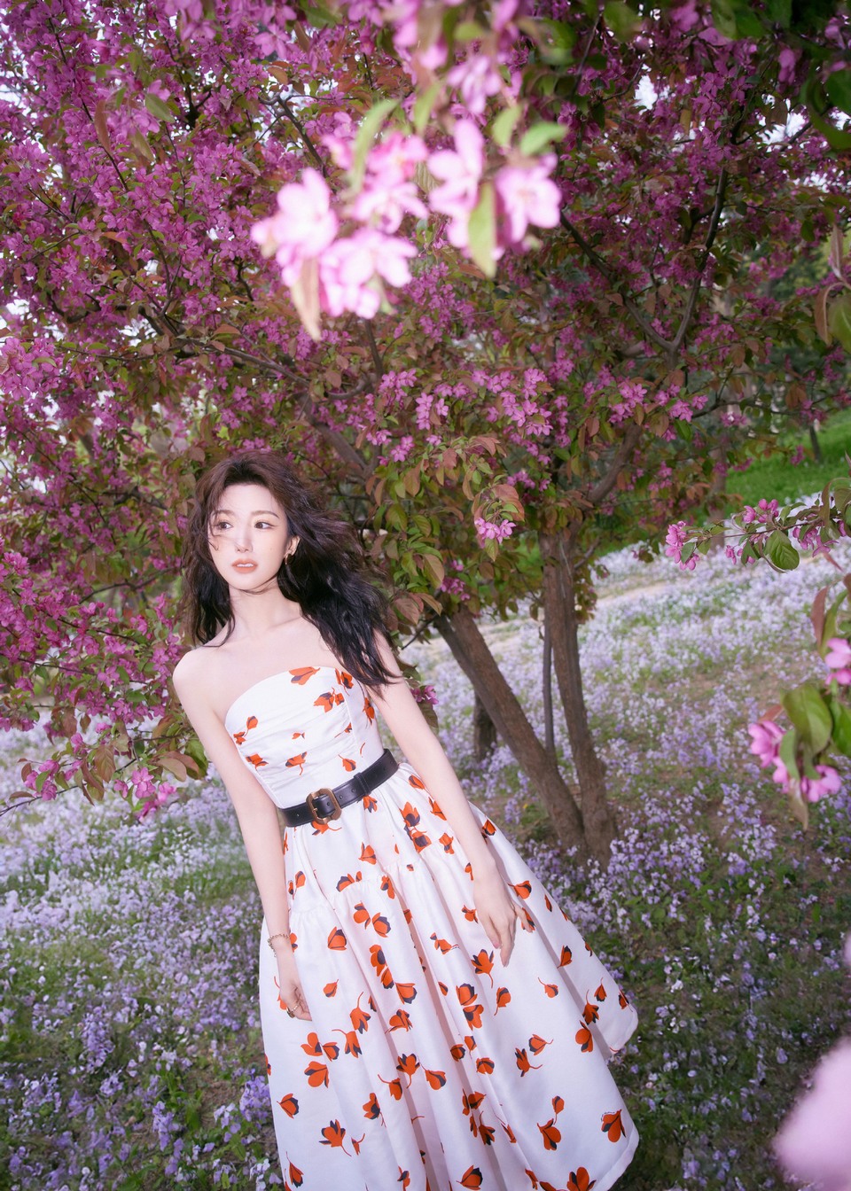 毛晓彤走入花海中明媚热烈 热情跃动青春正风华  第5张